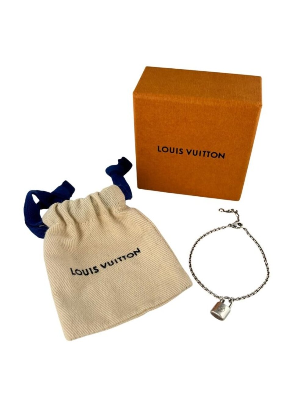 Louis Vuitton Padlock Silver Lockit Bracelet